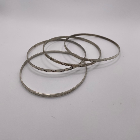 Jewelry - #040 Set of 4 925 sterling silver bangers